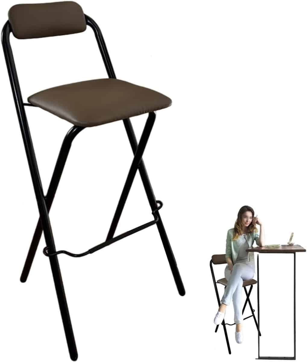 inklapbare barkruk hoge kruk thuisgebruik met rugleuning