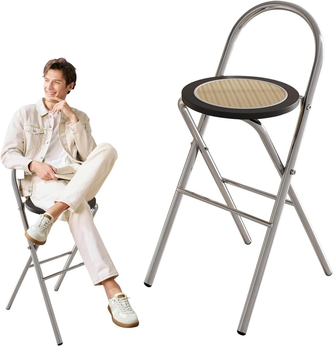 inklapbare barkruk klapstoel bar ruimtebesparend wonen met