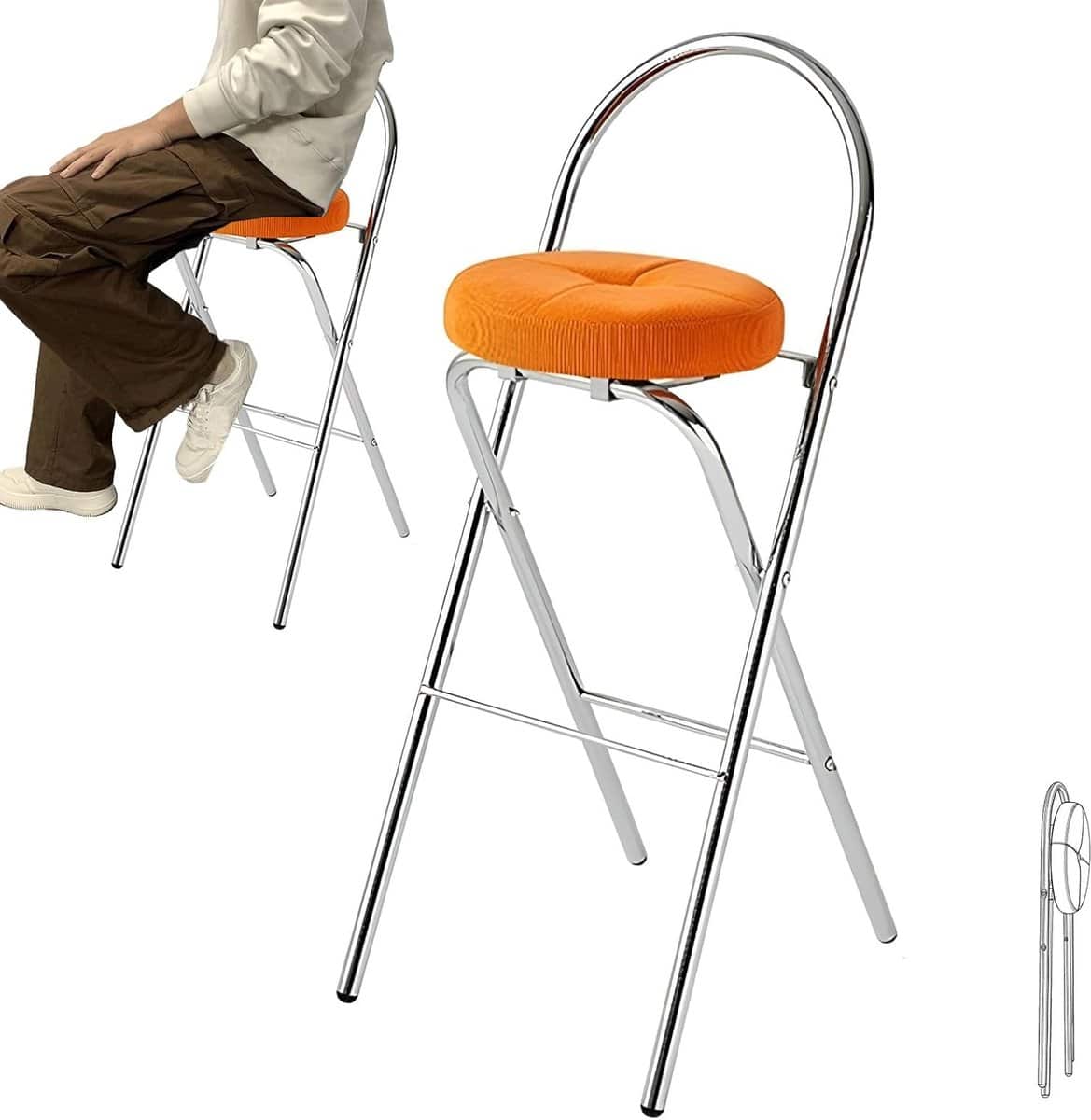 inklapbare hoge kruk draagbare barkruk keuken bar meubel