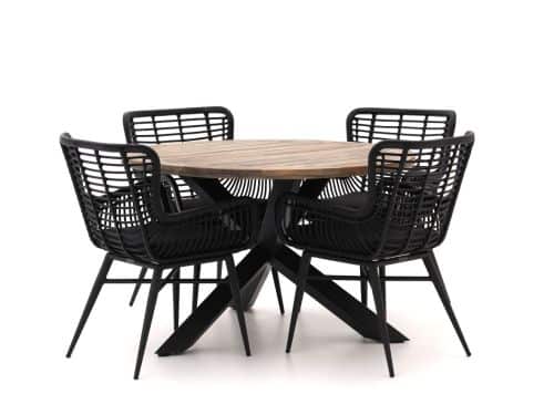 Intenso Asti/Rough-Y Ø120cm dining tuinset 5-delig - Laagste prijsgarantie!