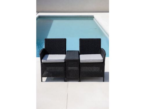 Iowa 3-delige Balkonset - Compacte Rattan Look Tuinmeubelset met 2