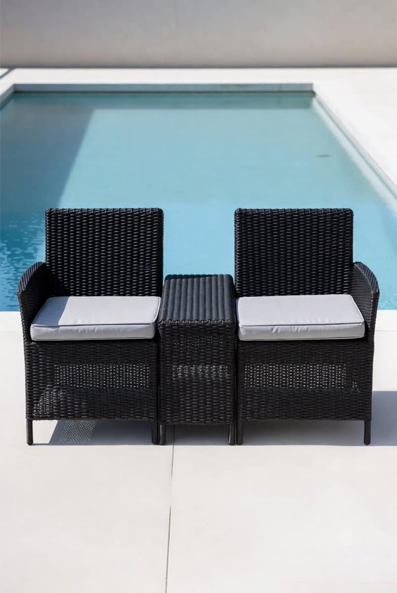 iowa 3 delige balkonset compacte rattan look tuinmeubelset met 2