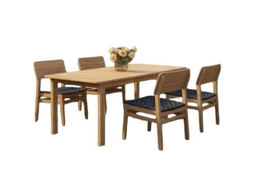 Jala dining set 5pcs acacia teak look/rope anthracite Eurofar - Eurofar