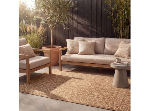 Jute buitenkleed - Mavi Medaillon Bruin/Creme - 160x230cm