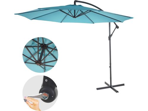 Kantelbare Zweefparasol Ø 3 m - Turquoise-Blauw