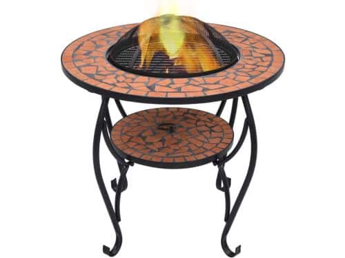 Keramische Mozaïek Vuurtafel met Grillfunctie voor Tuin en Balkon