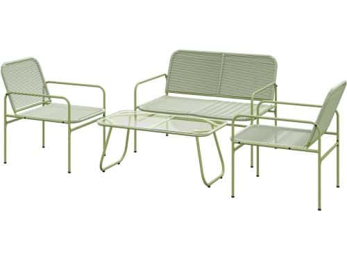 Killogood Buiten geweven hars loungeset 4 plaatsen, 2