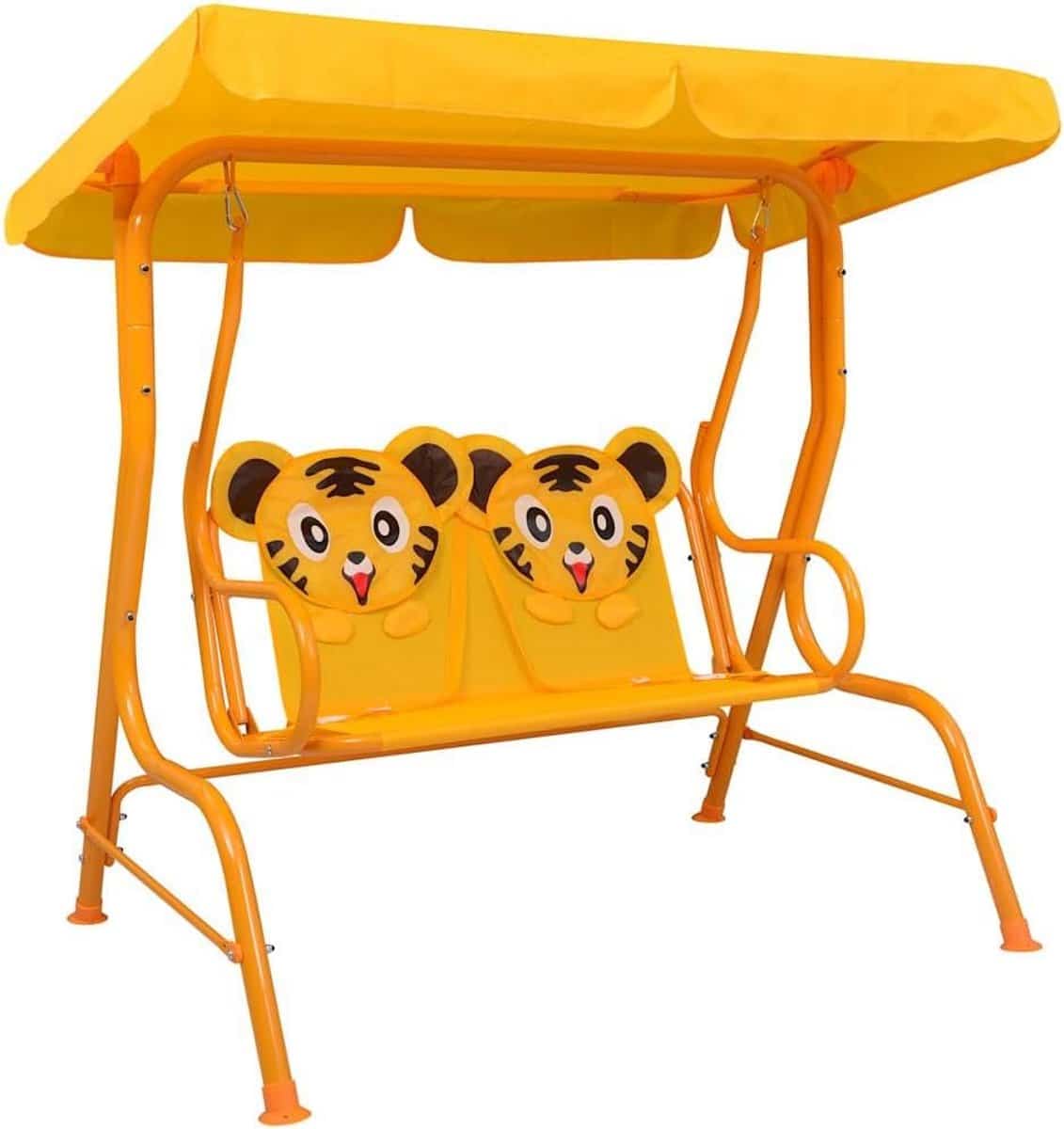 Kinder Schommelbank voor Buiten met Zonnedak Geel