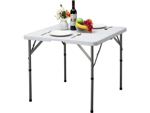 Klaptafel 87 cm - Picknicktafel in hoogte verstelbaar - Vierkant