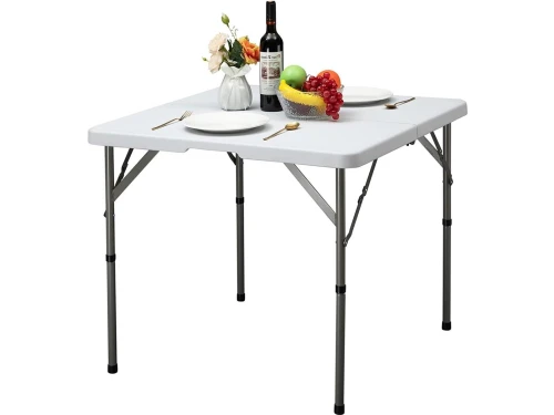 Klaptafel 87 cm - Picknicktafel in hoogte verstelbaar - Vierkant