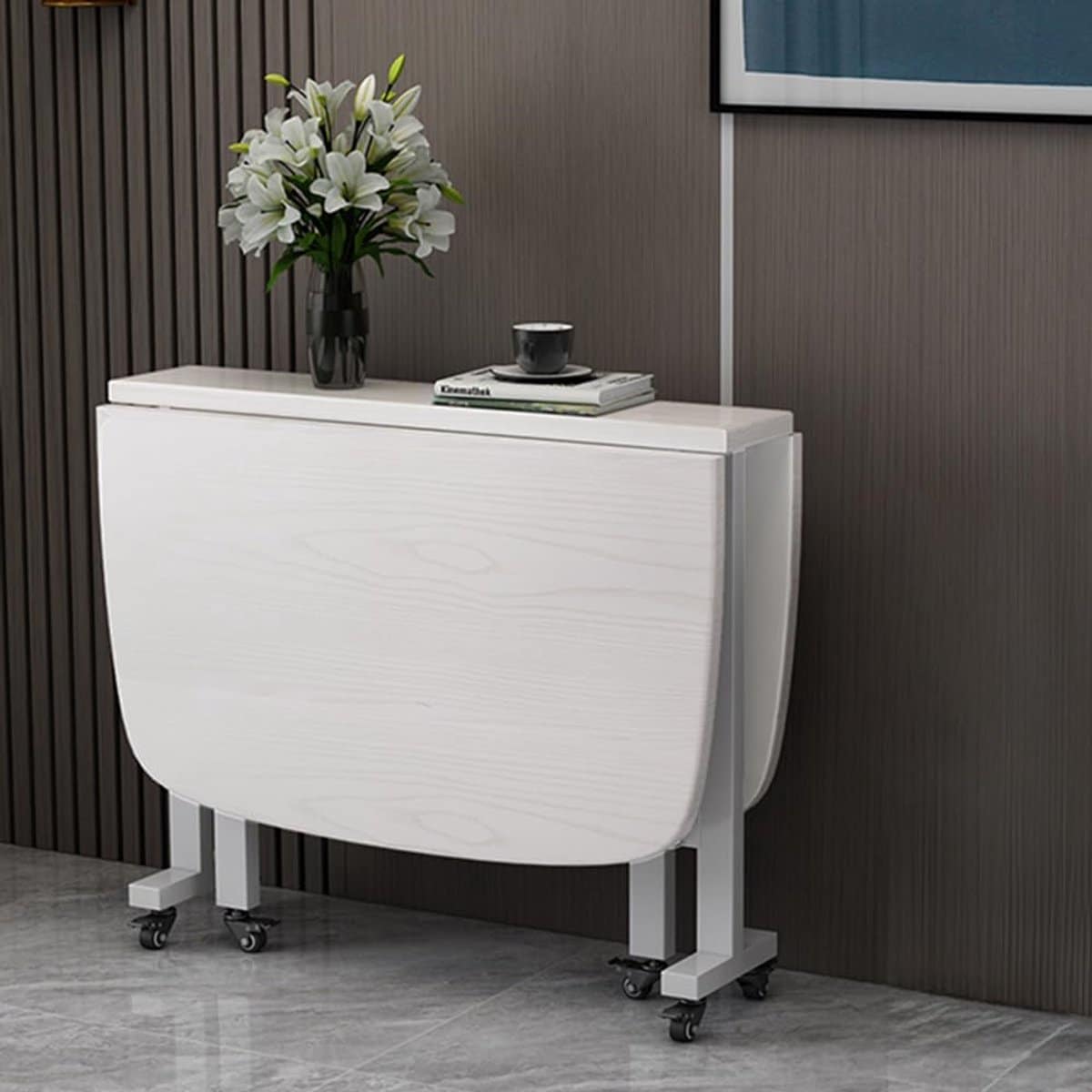 klaptafel eettafel ruimtebesparend met wielen 100×60