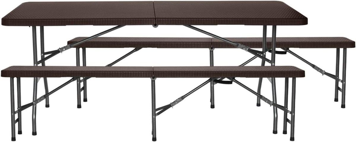 klaptafel met banken picknickset buiten buiten genieten