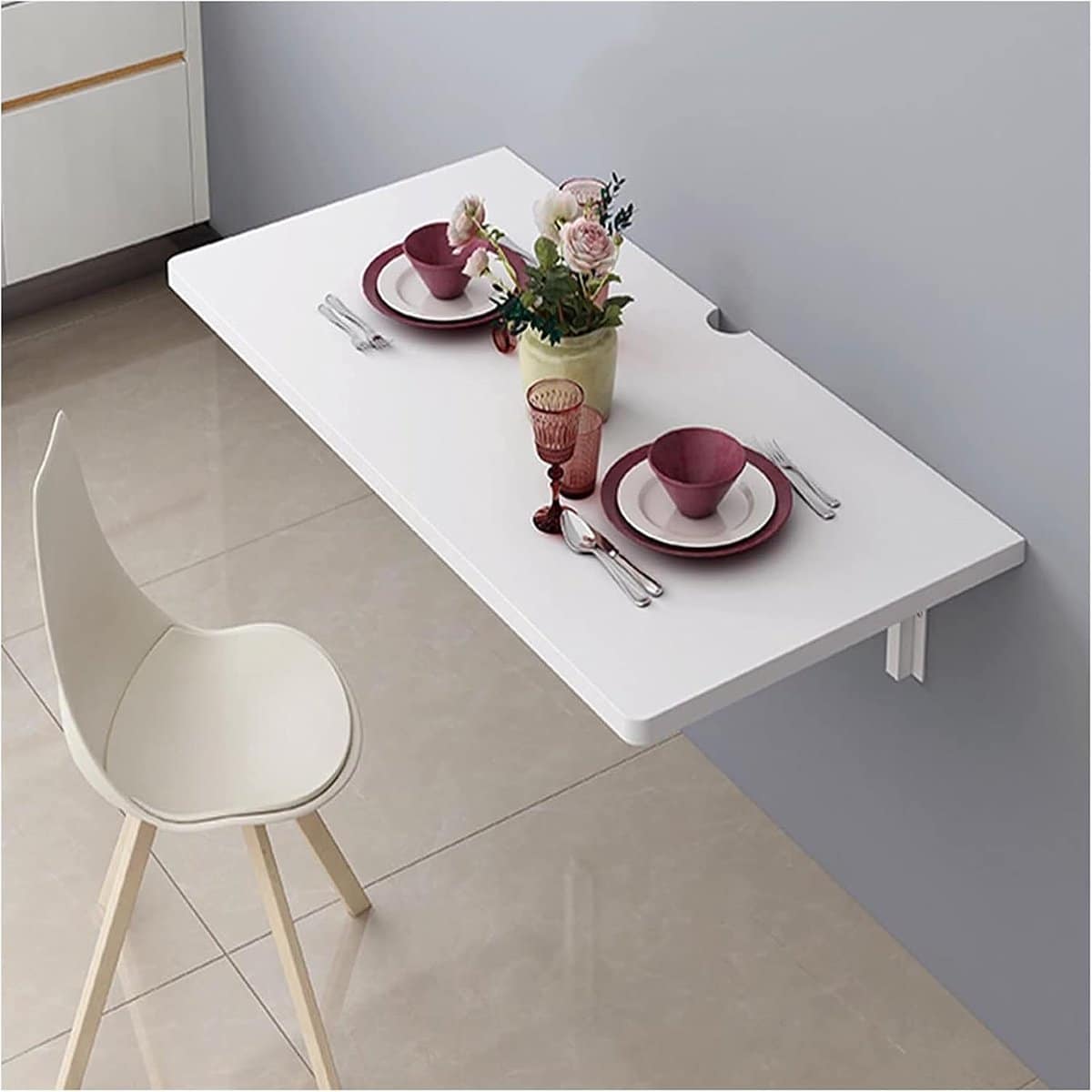 klaptafel wandtafel ruimtebesparend opklapbaar 80x40cm