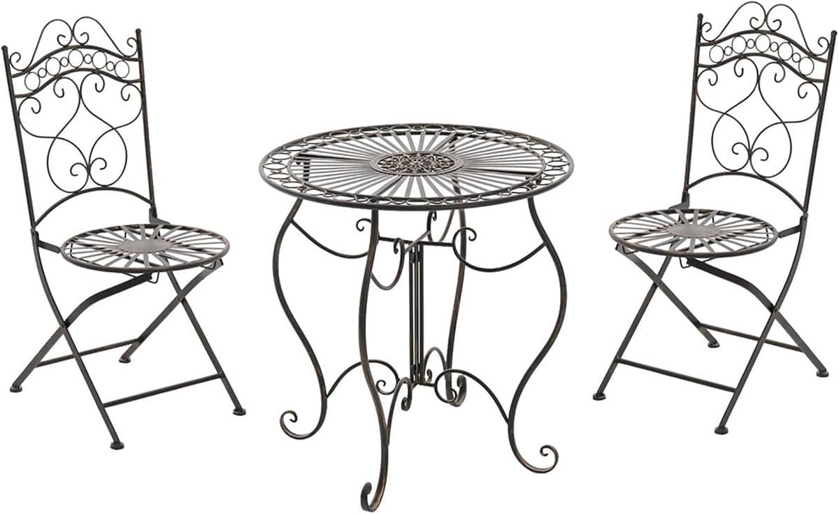 klassieke bistroset met antieke patina voor tuin en terras