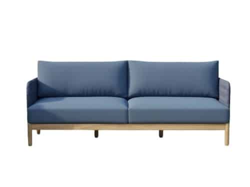 Kolbe sofa 3-seater navy steel/braided navy/acacia look teak Eurofar - Eurofar