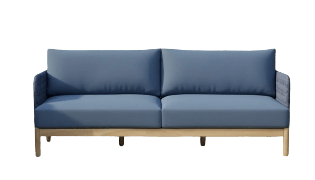 kolbe sofa 3 seater navy steel/braided navy/acacia look teak eurofar eurofar