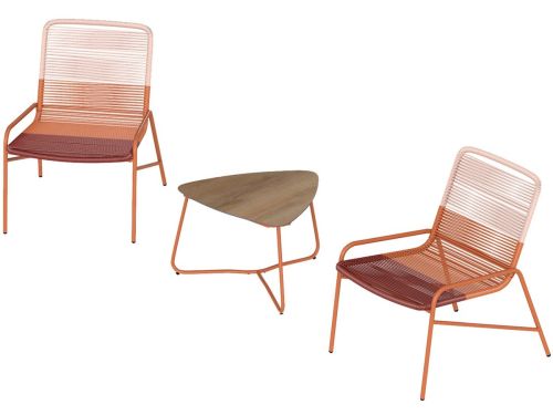 KOMFOTTEU 3-deilge PE-Rotan tuinmeubelset, balkonmeubels, klein balkon, balkonset 2 stoelen