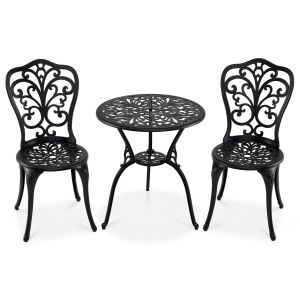 KOMFOTTEU 3-delige bistroset voor buiten, weerbestendige tafel en 2 stoelen