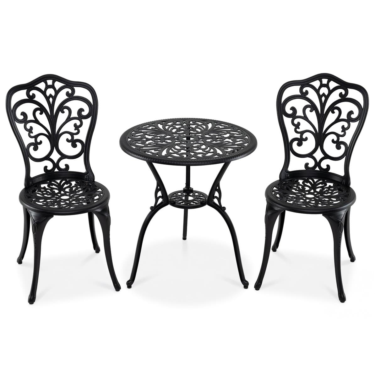 komfotteu 3 delige bistroset voor buiten, weerbestendige tafel en 2 stoelen