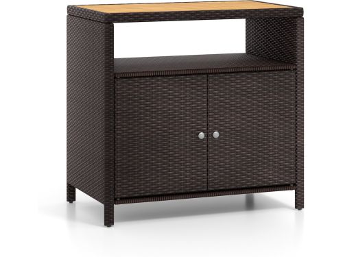 KOMFOTTEU Tuinkast, rotan buffetkast voor buiten, opbergkast met werkblad en