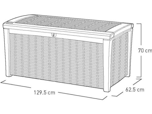 Kussenbox voor buiten, 416 liter, weerbestendig en afsluitbaar