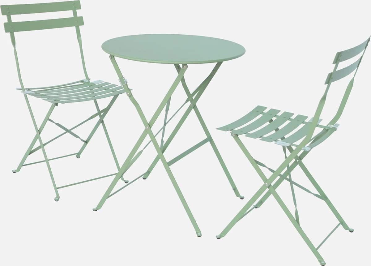 kynast bistroset 3 delige set voor balkon en terras groen inklapbare