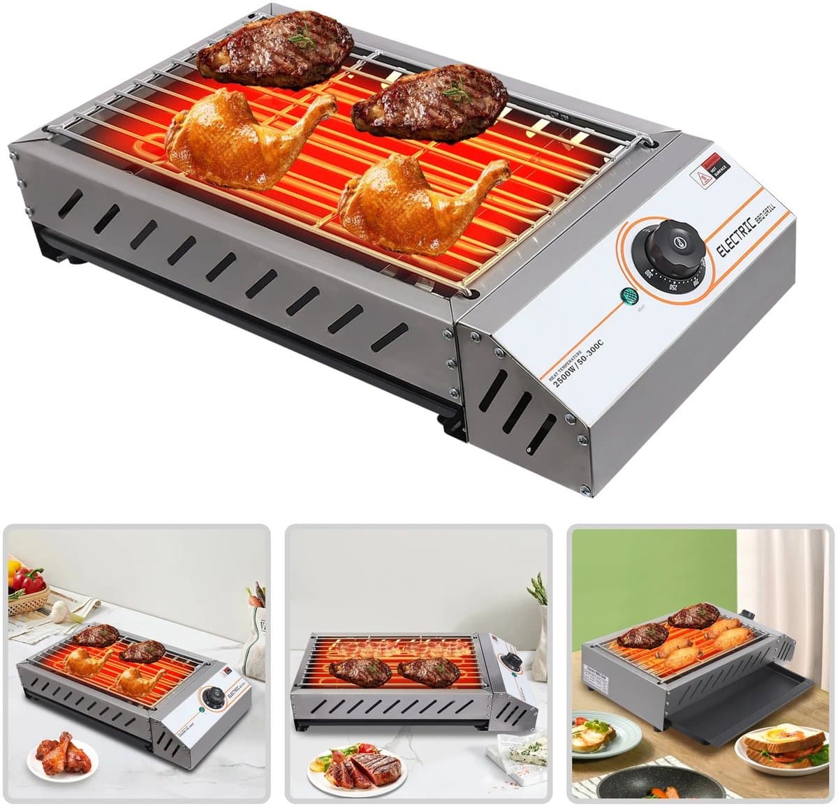 leeuwenchoice® elektrische bbq rvs camping grill outdoor bbq