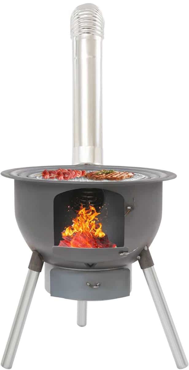 leeuwenchoice® ronde houtkachel bbq multifunctioneel rvs voor