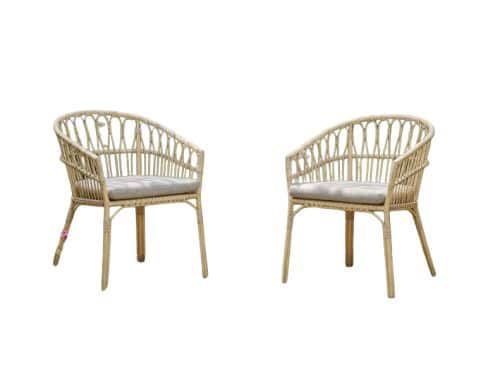 Lenco stacking dining chair bamboo alu/bamboo wicker Eurofar - Eurofar