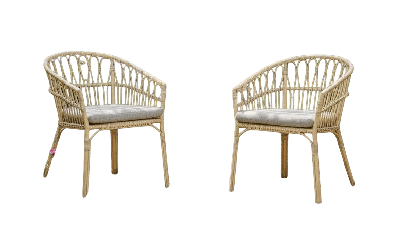 lenco stacking dining chair bamboo alu/bamboo wicker eurofar eurofar