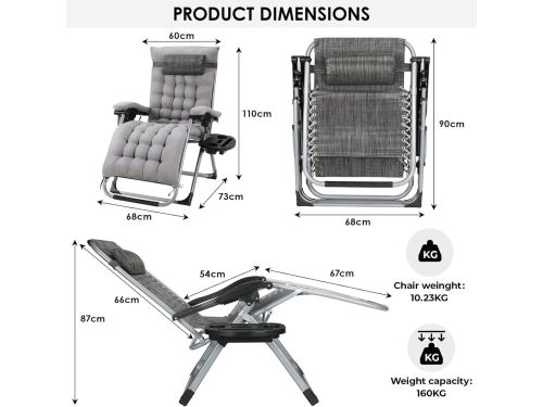Ligbed - 3-delige Verstelbare Ligstoelset - Tuinstoelen - Zonnebedden