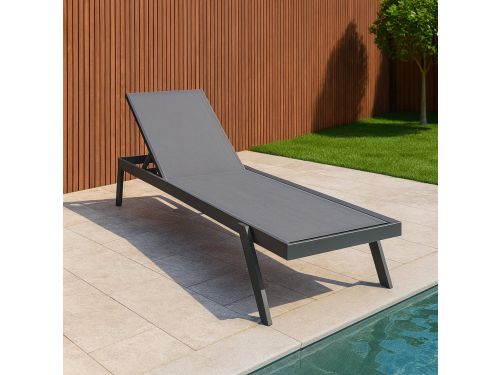 Ligbed Anzio Verstelbaar Antraciet Lounge Tuin Aluminium Stapelbaar - 103510A