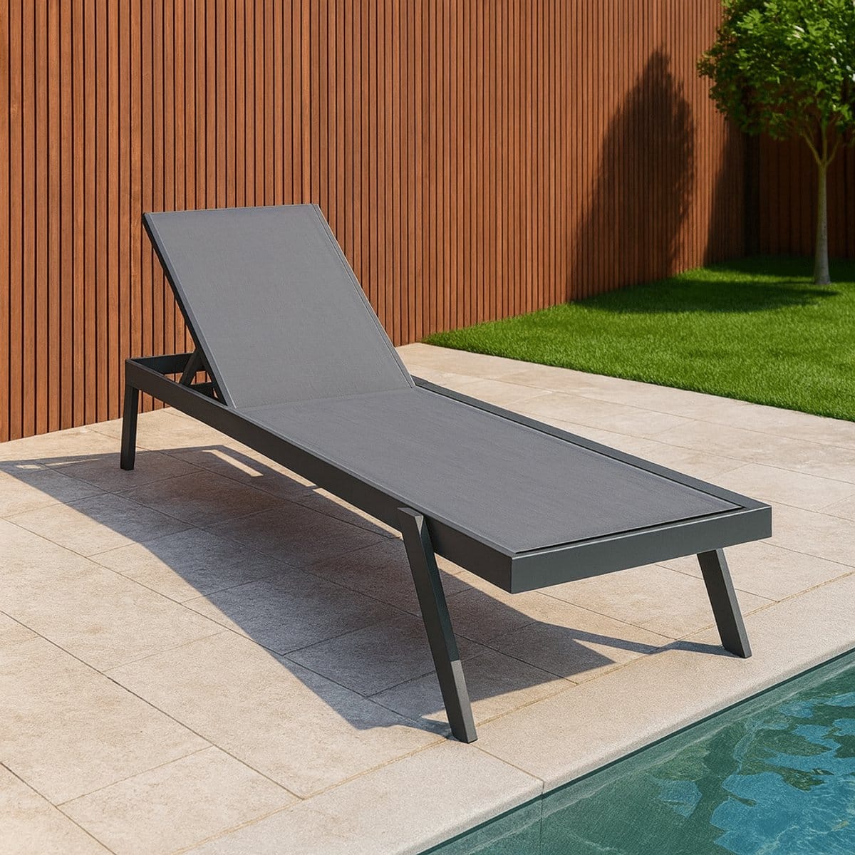 ligbed anzio verstelbaar antraciet lounge tuin aluminium stapelbaar 103510a