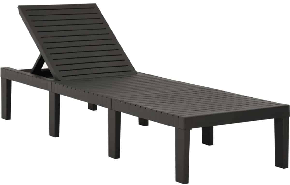 ligbed kunststof antracietkleurig verstelbaar