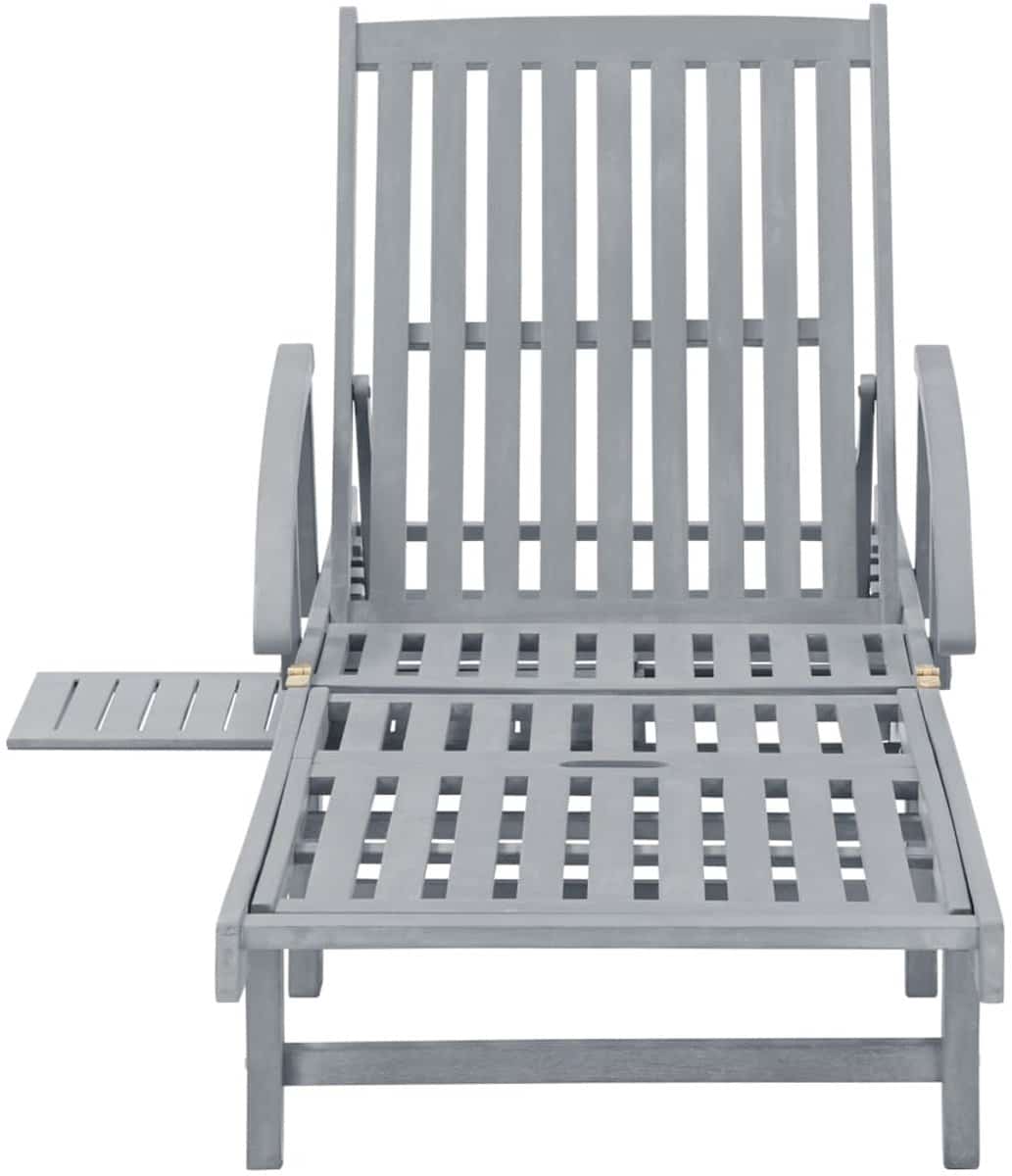 ligbed | loungebed | ligstoel massief acaciahout grijs