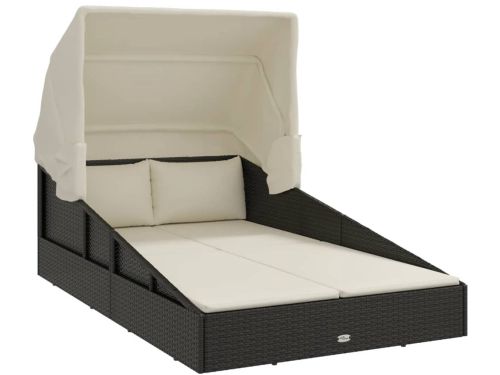 Ligbed | Loungebed | Ligstoel met inklapbaar dak 200x114x128 cm