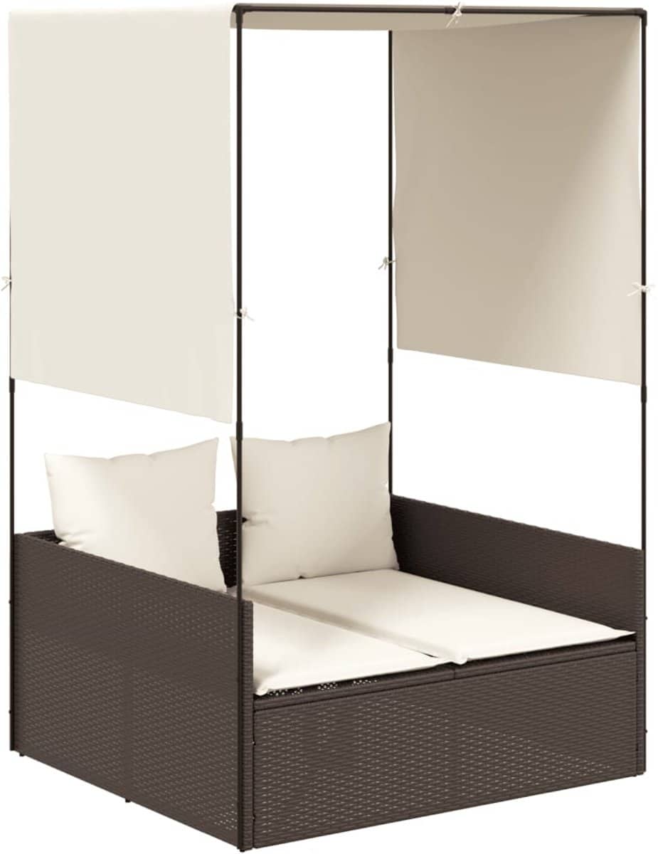 ligbed | loungebed | ligstoel tweepersoons met dak en gordijn