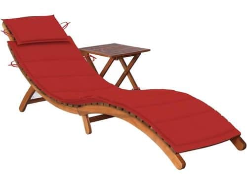 Ligbed met tafel - Zonnebed relaxstoel - Buiten ontspannen