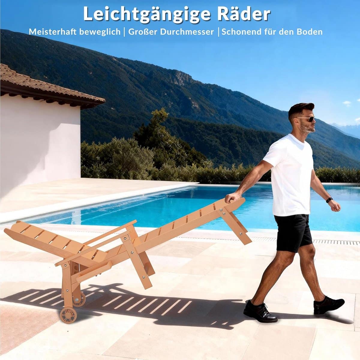 ligbed met wielen 194x62x95 cm 2 m lange verstelbare