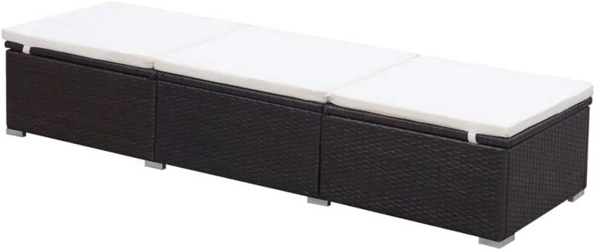 ligbed poly rattan ligstoel lounger ontspannen in de