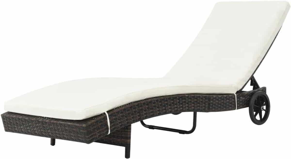 ligbed poly rattan lounger ligstoel ontspannen in de