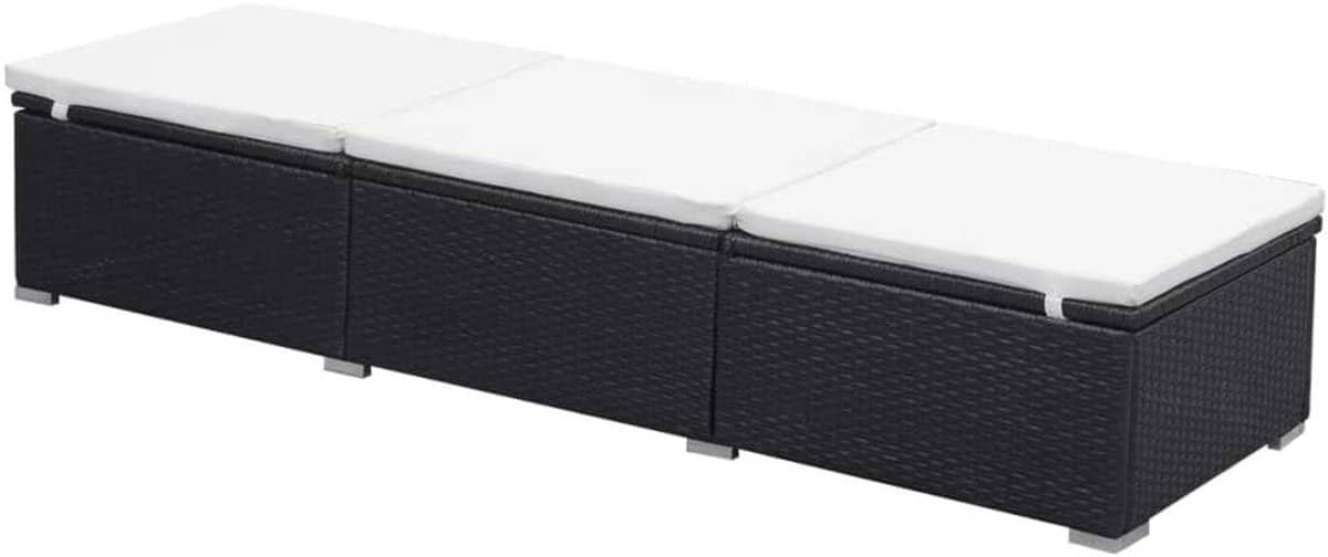 ligbed poly rattan lounger tuinstoel ontspannen in de