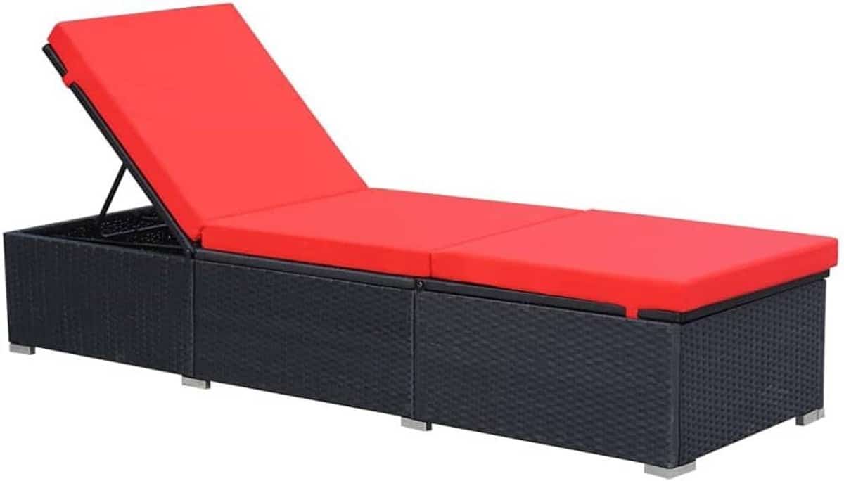 ligbed poly rattan lounger tuinstoel ontspannen in de
