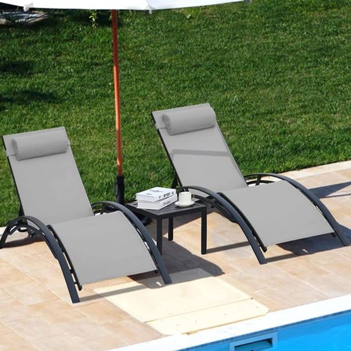 ligbed set verstelbare ligstoelen outdoor bedden tuinmeubelen