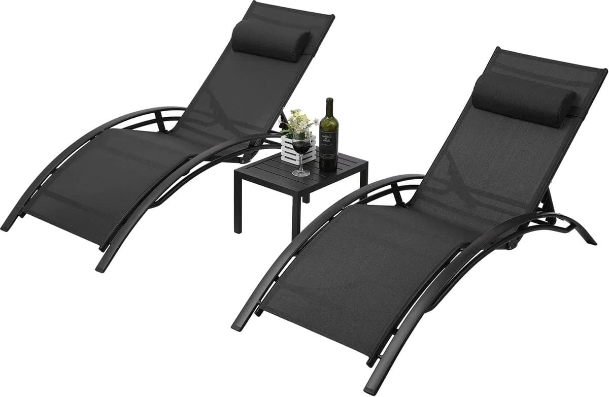 ligbed set verstelbare ligstoelen outdoor bedden tuinmeubelen