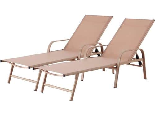 Ligbed set - Zonnebanken - Buiten ontspannen - Verstelbare rugleuning