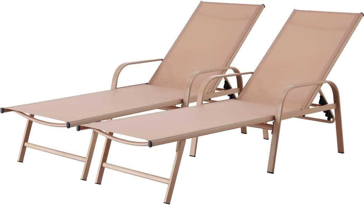 ligbed set zonnebanken buiten ontspannen verstelbare rugleuning