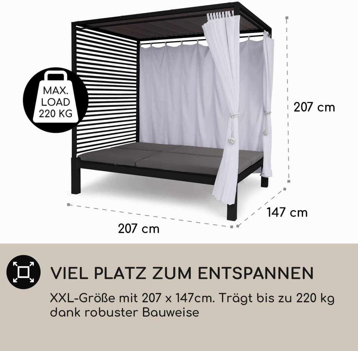 ligbed sun island double lounger xxl for 2 persons