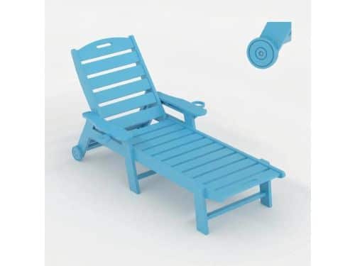 Ligbed voor Buiten met Wielen - Verstelbare Rugleuning (5 Standen)