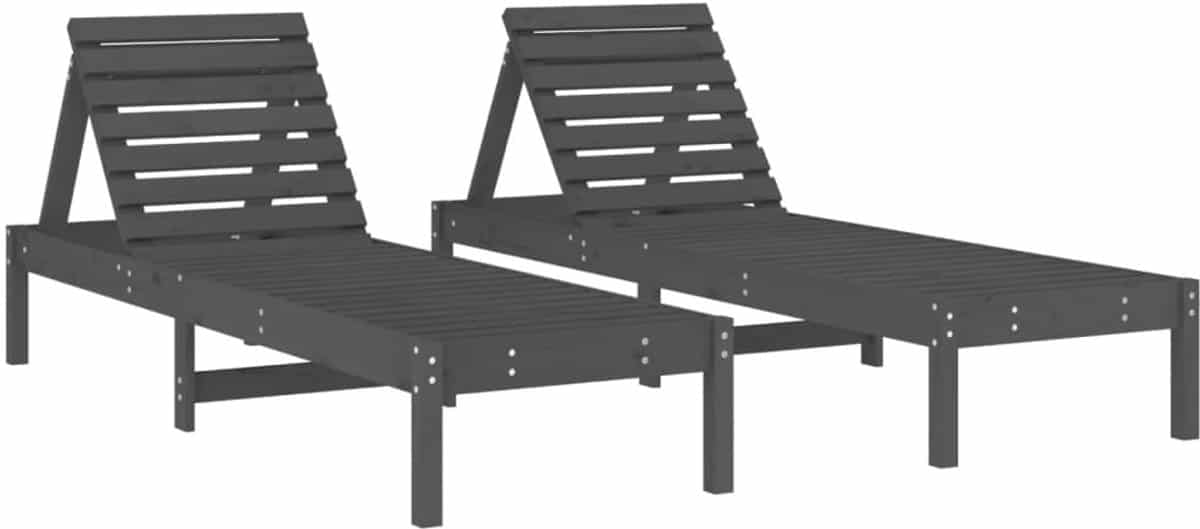 ligbedden 2 st | loungebed | ligstoel 199,5x60x74 cm massief